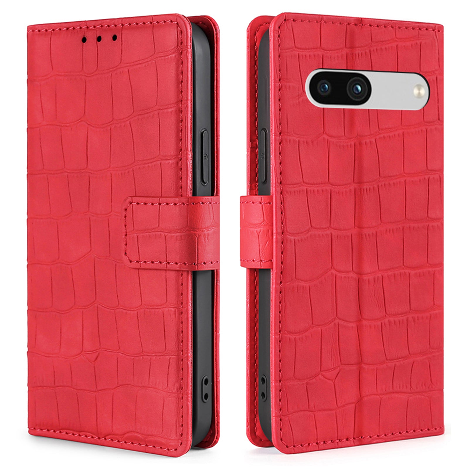 For Google Pixel 7a Crocodile Texture Skin-touch Feeling Phone Case Drop-proof PU Leather Cell Phone Cover with Wallet Stand For Google Pixel 7a Crocodile Texture Skin-touch Feeling Phone Case Drop-proof PU Leather Cell Phone Cover with Wallet Stand